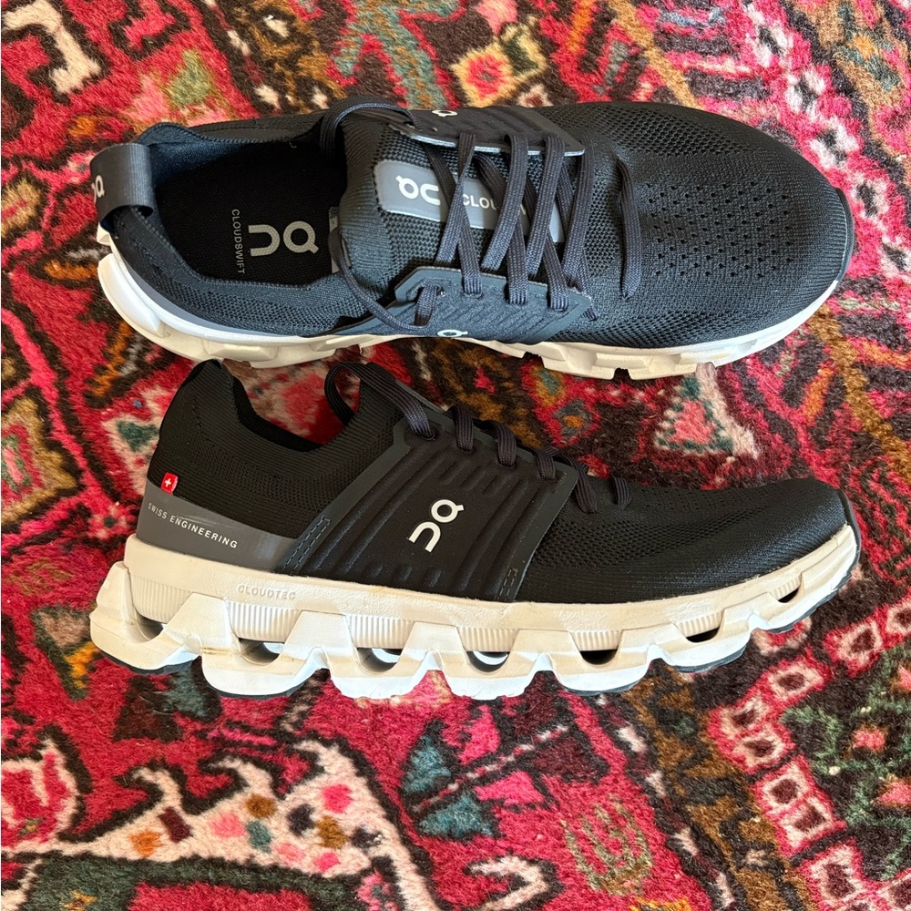 On Running Black and White Cloudtec Athletic Shoes